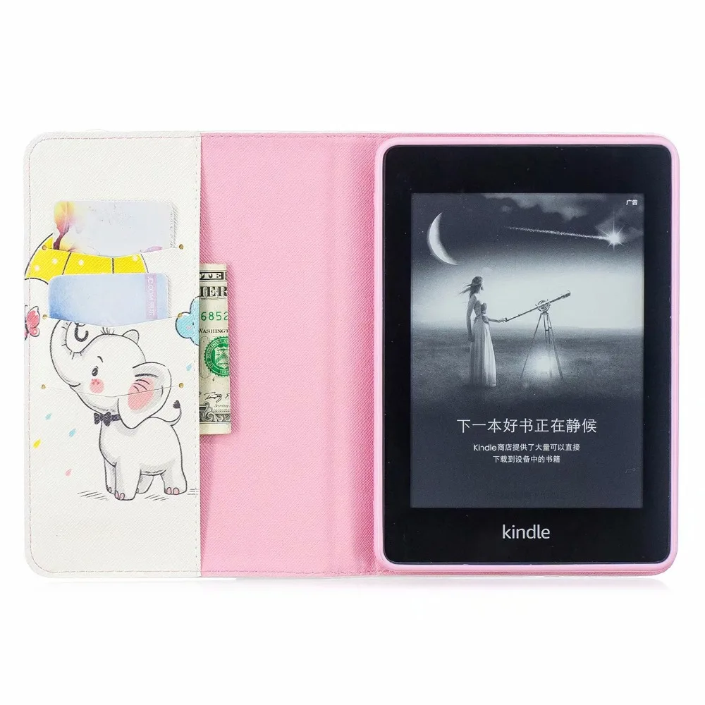 Cartoon for Amazon Kindle Paperwhite 4 2018 10th Generation Case Smart Panda Elephant Card Slot Cover for Paperwhite 4 2018 Case (4)
