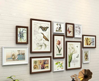 

Modern Minimalist Wooden Photo Frame Set European Wall Hanging Photo Frame Living Room Bedroom Wall Murals Creative Furnishing