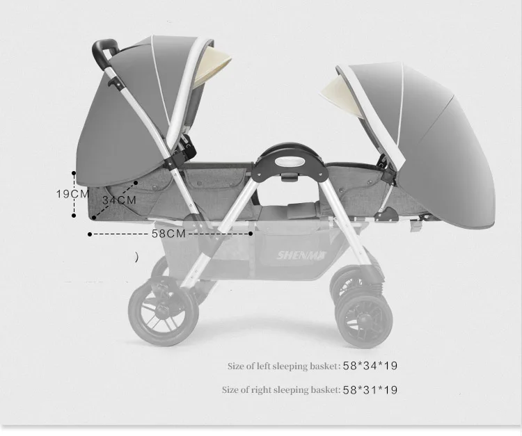 Брендовая детская коляска для близнецов, Можно присесть и сложить ребенка лицом к лицу, на колесиках, двойная, откидывающаяся, может сидеть и лежать