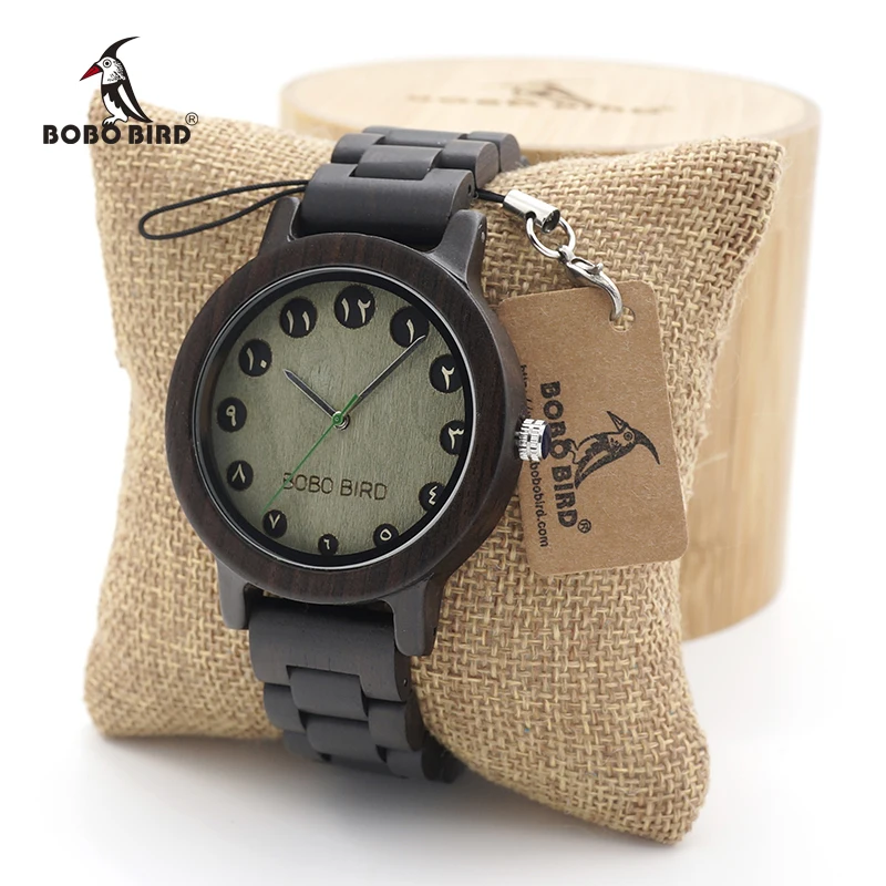 BOBO BIRD Wooden Men Watches Arabic Numerals Display Bamboo Watch relojies hombre clock as Gift in wood box custom logo