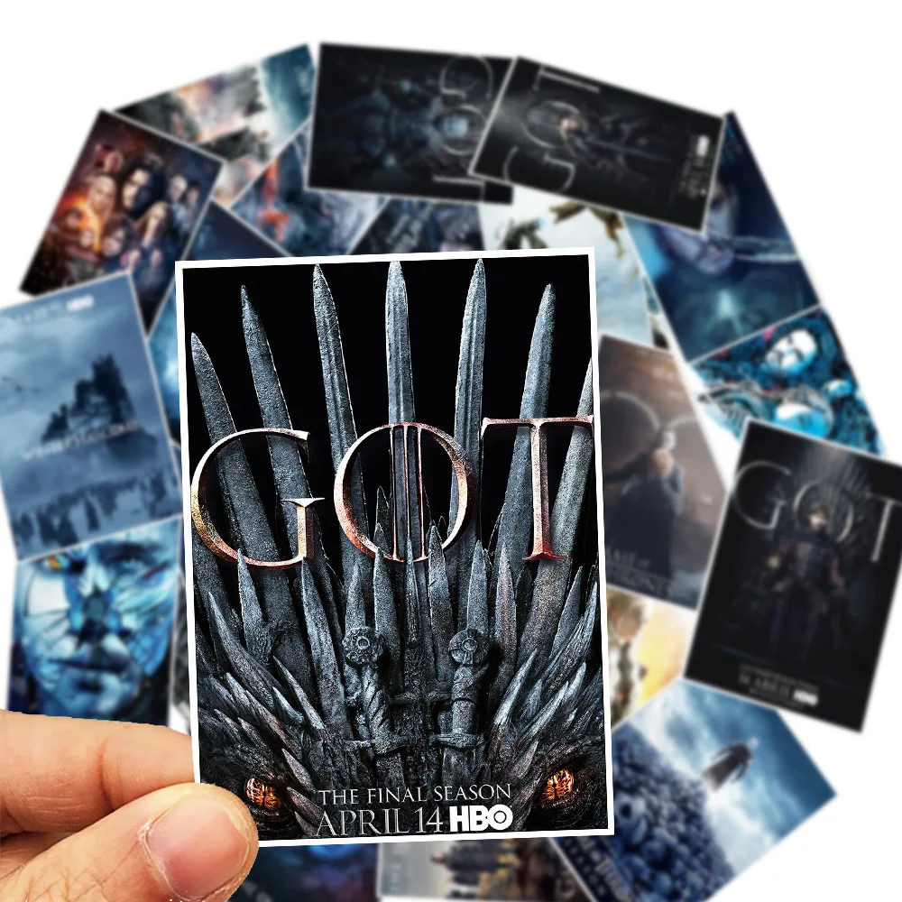 

2019 New Game of Thrones Season 8 Poster Stickers For Skateboard Luggage Laptop Guitar Fridge Bottles Waterproof PVC Sticker