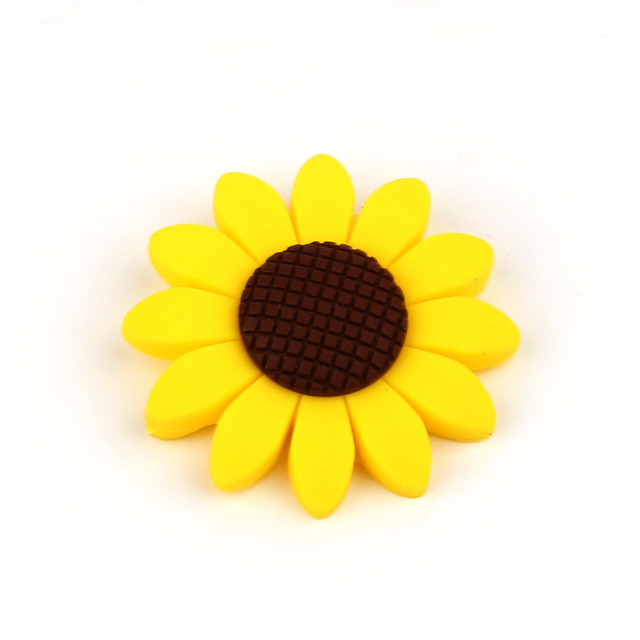 1pc Silicone Flower Beads Baby Teething Teether Toy Soft Texture Silicone Pendant For Pacifier Clips Baby Care Supplier
