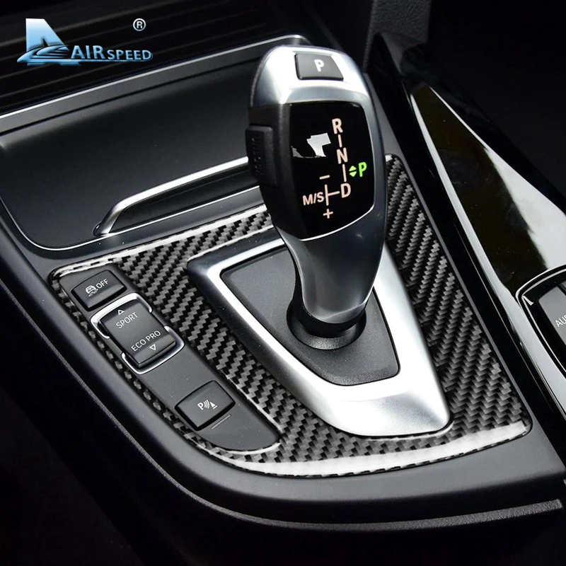 Airspeed LHD для BMW F30 F34 углеродное волокно автомобиля переключения передач Панель крышка внутренняя отделка наклейки 3 серии 320i аксессуары для автомобиля Стайлинг