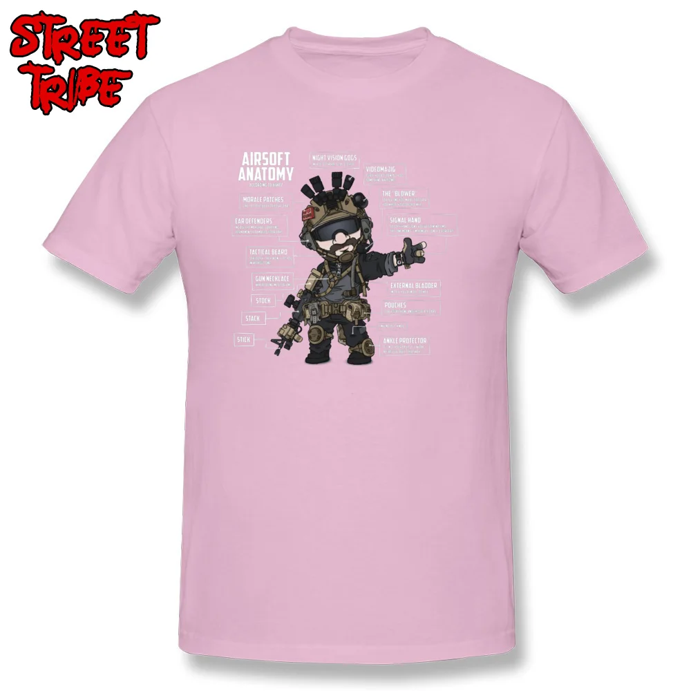 Tops & Tees Round Collar 100% Cotton Fabric Men's T-Shirt AIRSOFT ANATOMY (white writing) -4882 Printed Tops Shirts Prevalent AIRSOFT ANATOMY (white writing) -4882 pink