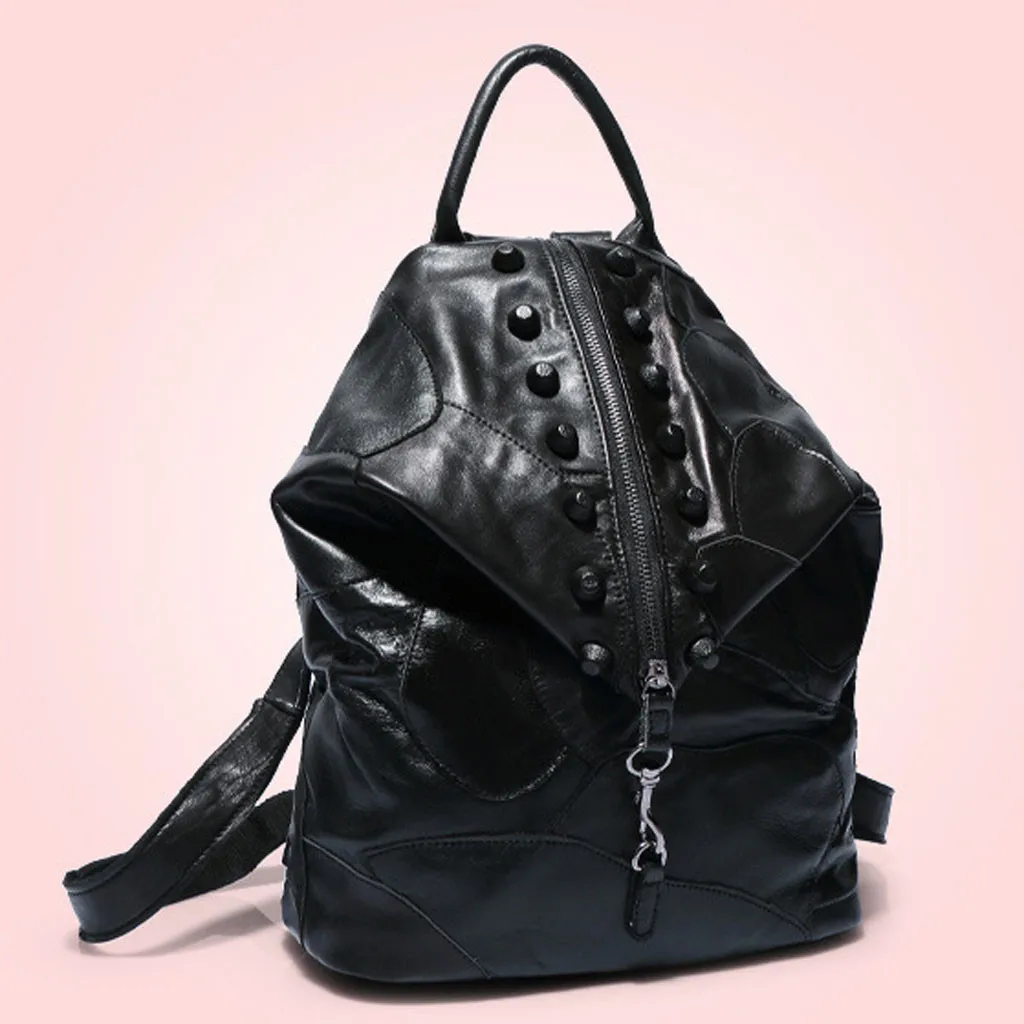 Backpacks Rivet backpack women new Fashion bags Outdoor Travel packages Stitching Student Bag Large Capacity packages
