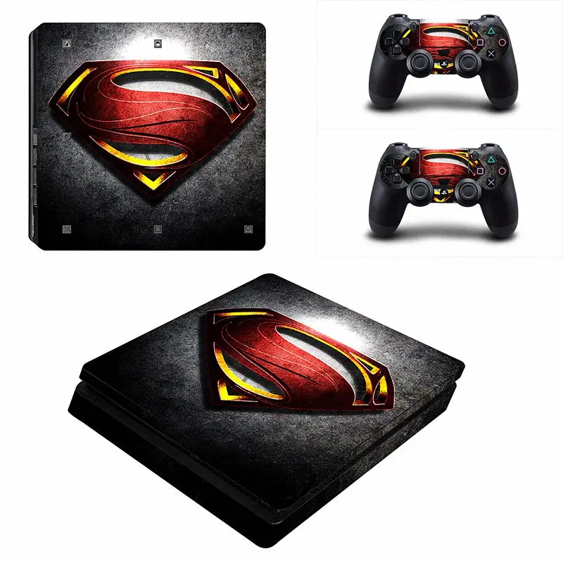 Batman and Superman Logo S Skins Desgin for PS4 Slim Skin For Playstation 4 Slim Console and Controller Vinyl Decal Sticker-717