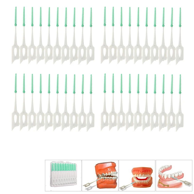 Новое прибытие Мягкая Чистка между межзубные щетки случайный цвет уход за полостью рта инструмент 40 шт./упак. эластичный массаж десен зубочистка