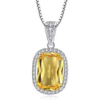 

Big Square Champagne Gold Crystal with White CZ Accent Suspension Necklaces & Pendants Chain Necklace Women Jewelry Collares Muj