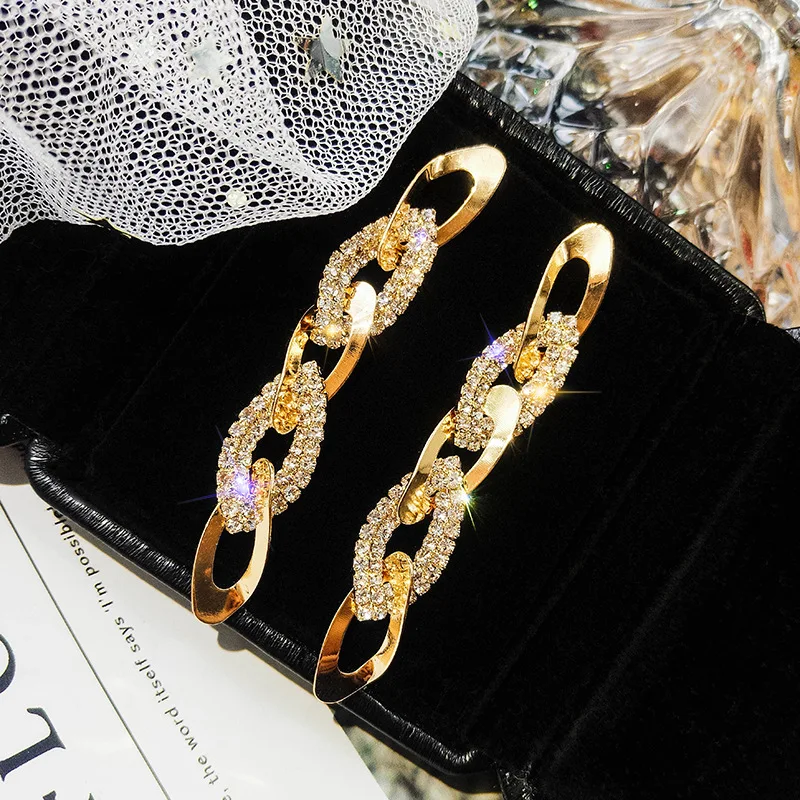 

Fashion exaggerated long metal piece tassel geometric earrings ladies earrings girl Valentine's Day gift