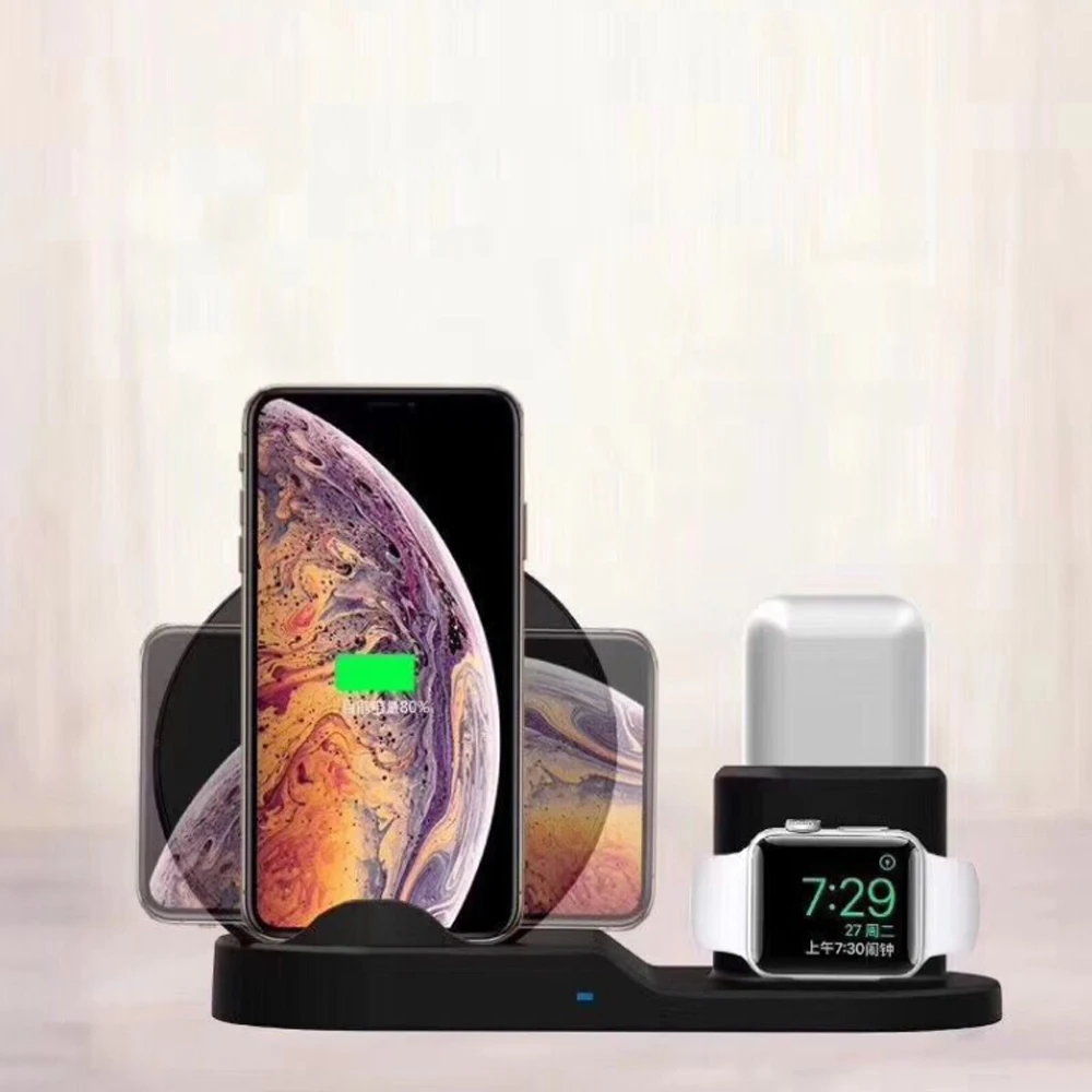 

New 3 in 1 Wireless Charger Fast Charging for Samsung Apple Watch iwatch Band iPhone XR XS MAX 7.5W AirPods Charging Bracket