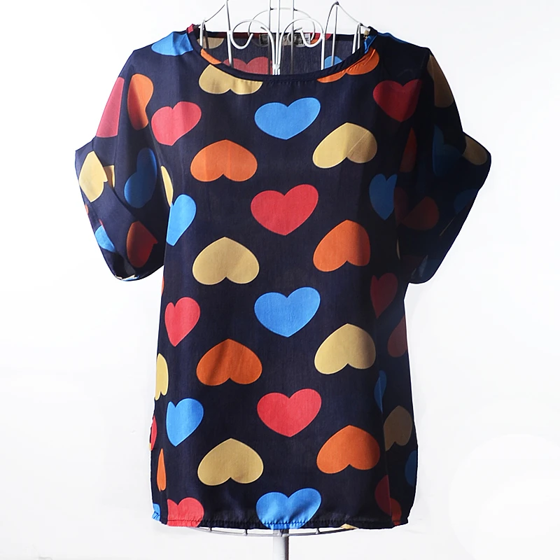 New Hot Women Fashion Spring Summer Chiffon Blouse Casual Shirt Tops Loose Retro Print Blouse Plus Size M to 2XL Women Clothing