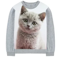 Детская одежда футболки для мальчиков и девочек с принтом серого котенка Детские футболки с длинными рукавами для малышей От 2 до 10 лет