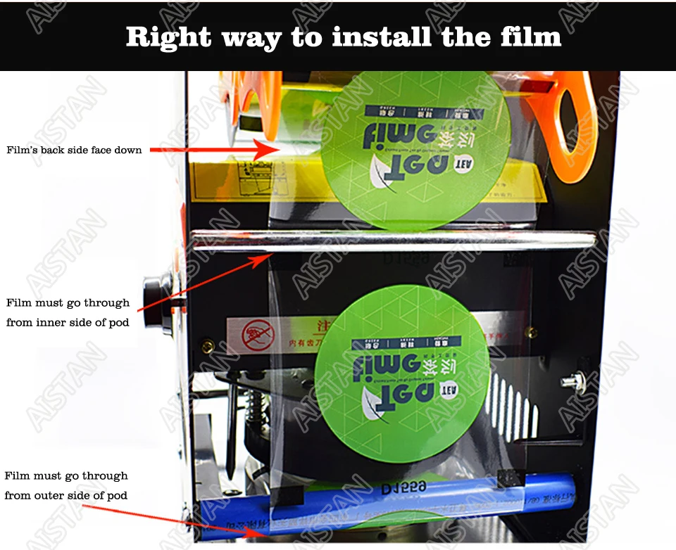 WY802F Manual Plastic or Paper Bubble Tea Cup Sealer 220V 110V Hand Held Cup Sealing Machine with Parts Film Commercial Use