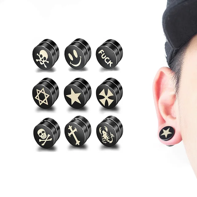 Men Women Magnetic Clip On Earrings No Pierced Non Piercing Earcuff Men Women Magnetic Clip On Earrings No Pierced Non Piercing Earcuff Ear