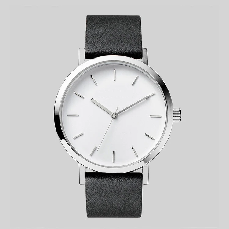 Женские часы, женские нарядные часы, простые Стильные Часы с мраморным циферблатом, мужские женские тонкие кожаные аналоговые классические повседневные наручные часы - Цвет: White Dial Black