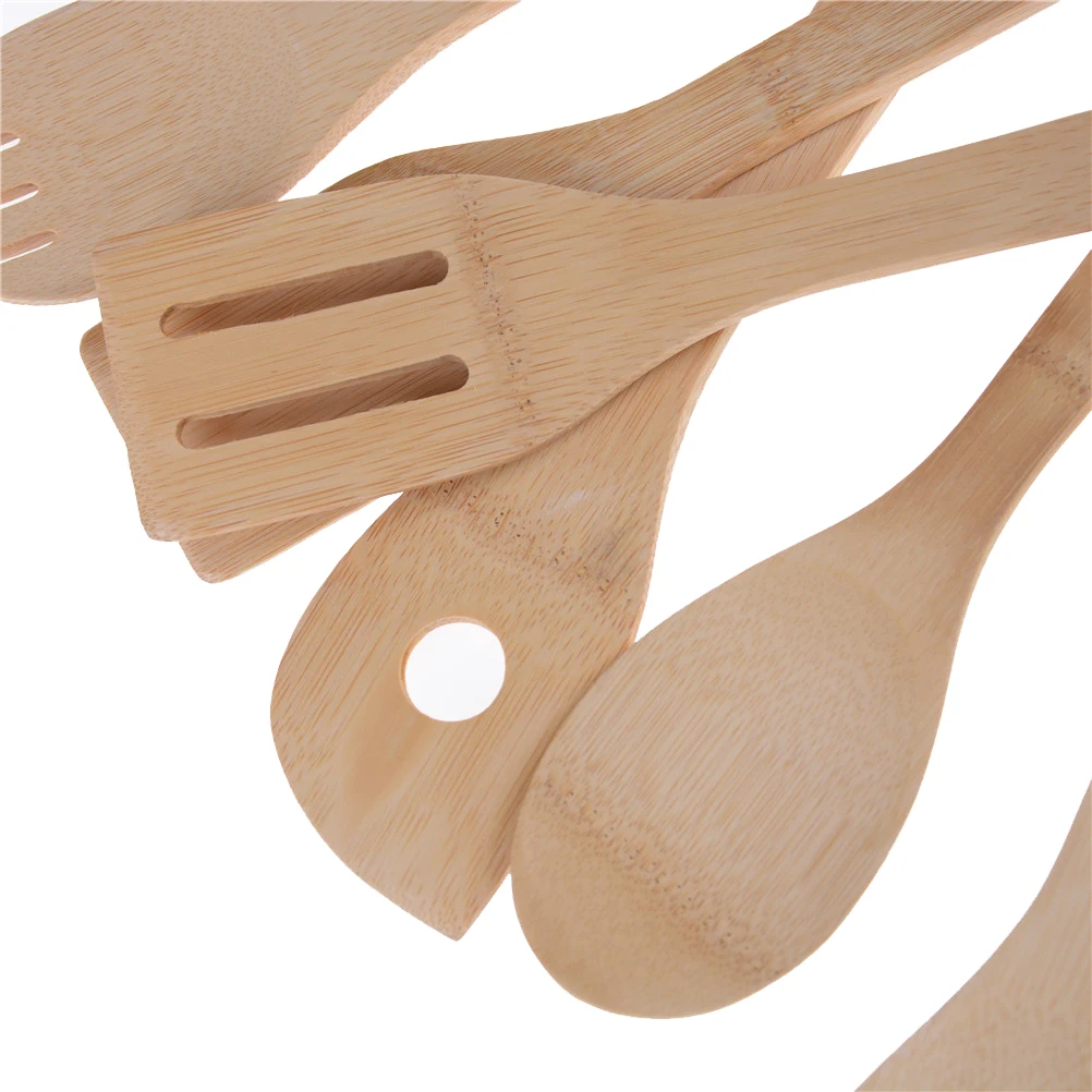 1pc Bamboo Utensil Kitchen Wooden Cooking Tools Bamboo Wood Kitchen Spoon Spatula Mixing Professional