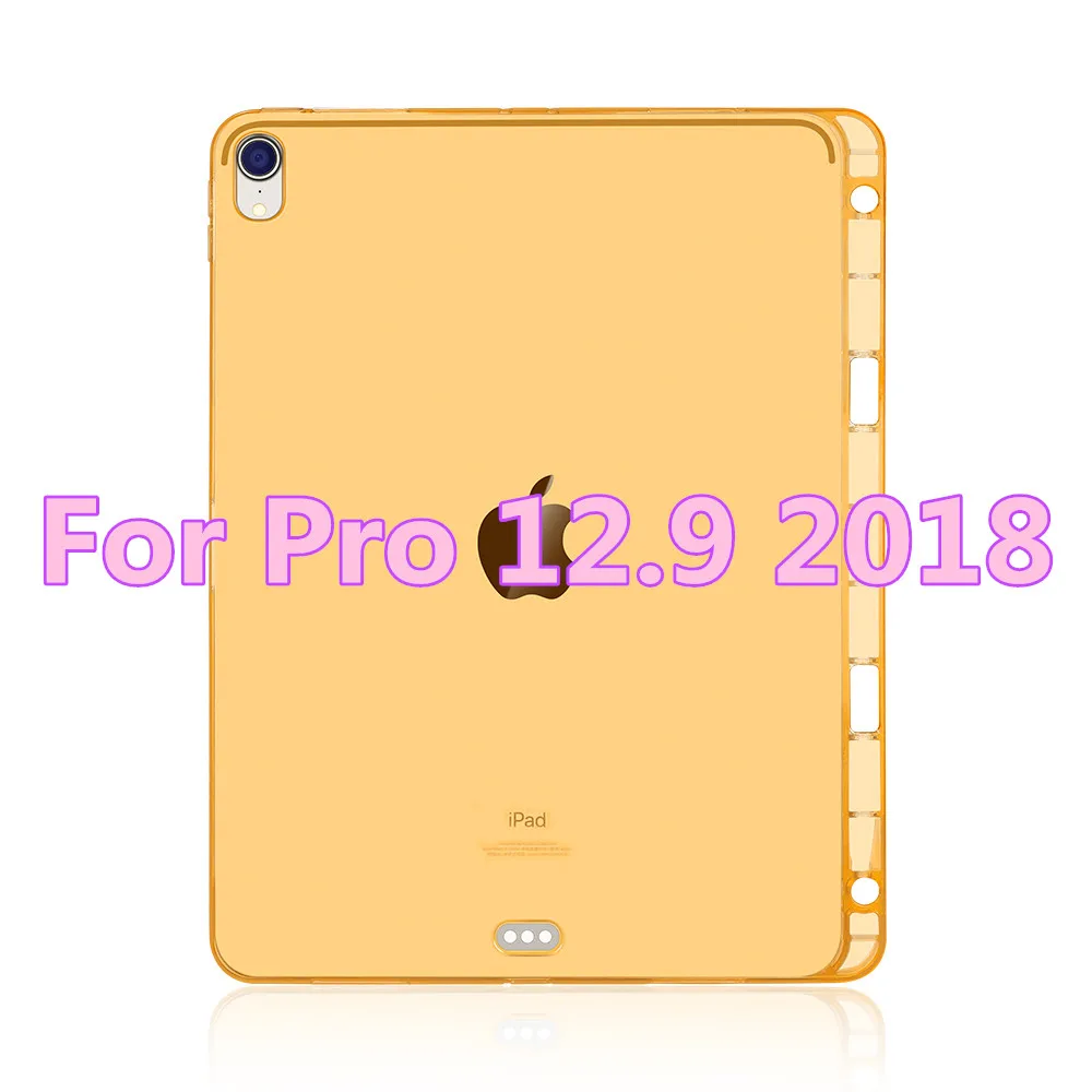 Чехол для iPad Pro 12,9, мягкая задняя крышка из ТПУ для iPad Pro 11, чехол с карандашом, чехол для iPad Pro 12,9 - Цвет: gold 12.9 2018