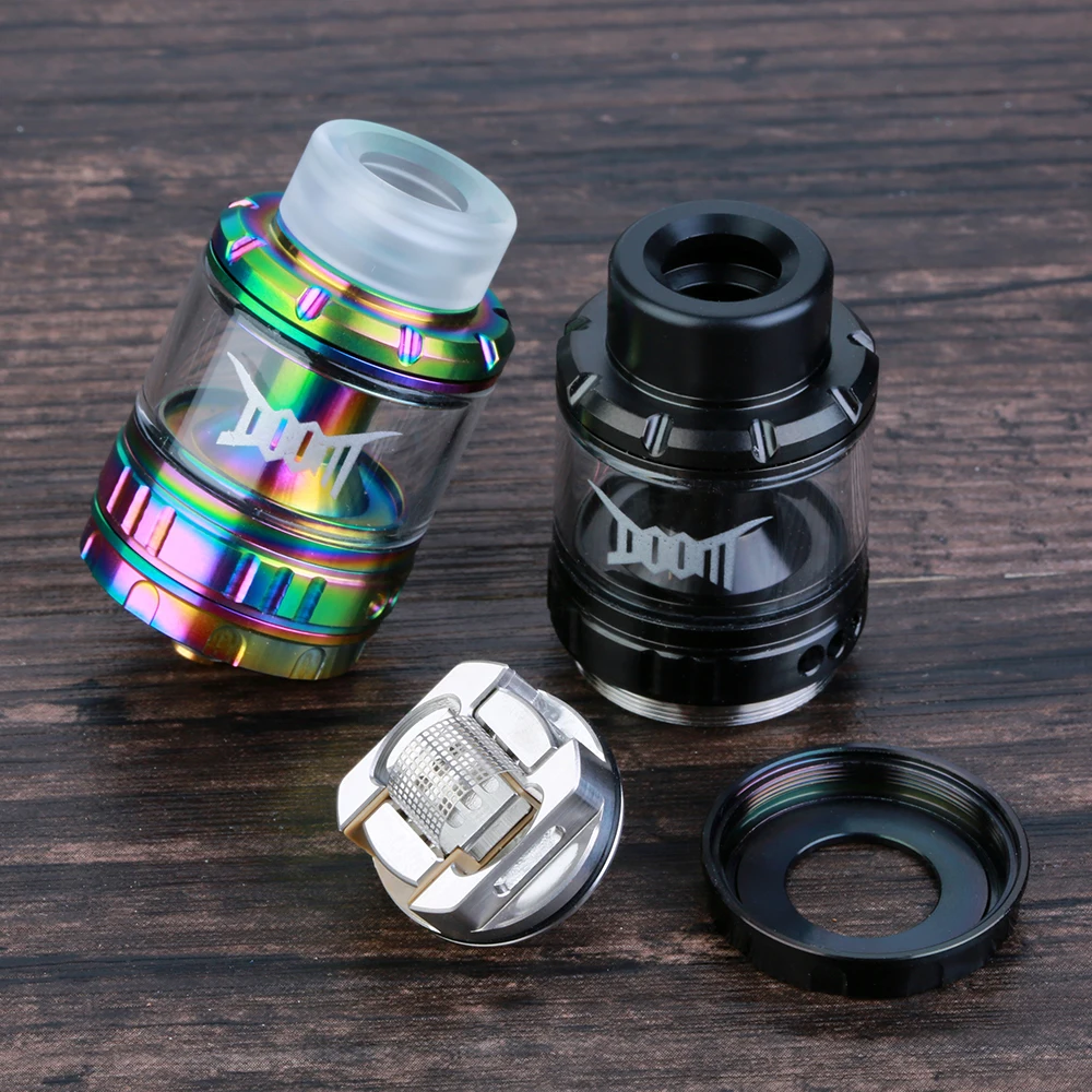 

E-Cigarette Atomizer Original Damnvape Doom RTA 4ml Vaporizer 26mm 3D Liquid Flow Systerm with Two Mesh Coils vs DEJAVU RDTA