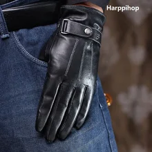 Harppihop роскошные мужские перчатки высокого качества из натуральной кожи овчины варежки теплые зимние перчатки Модные мужские перчатки luvas G9291 Harppihop роскошные мужские перчатки высокого качества из натуральной кожи овчины варежки теплые зимние перчатки Модные мужские перчатки luvas G9291