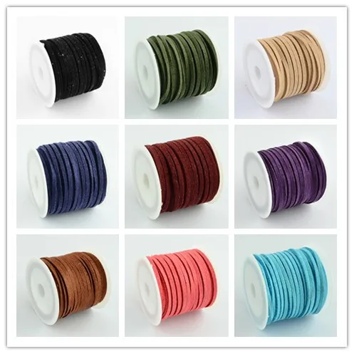 Promotion 3mm 5m/roll Mixed Color Faux Suede Cord DIY Leather Lace for Cloth Shoes Jewelry Making Finding Accessories Free Ship