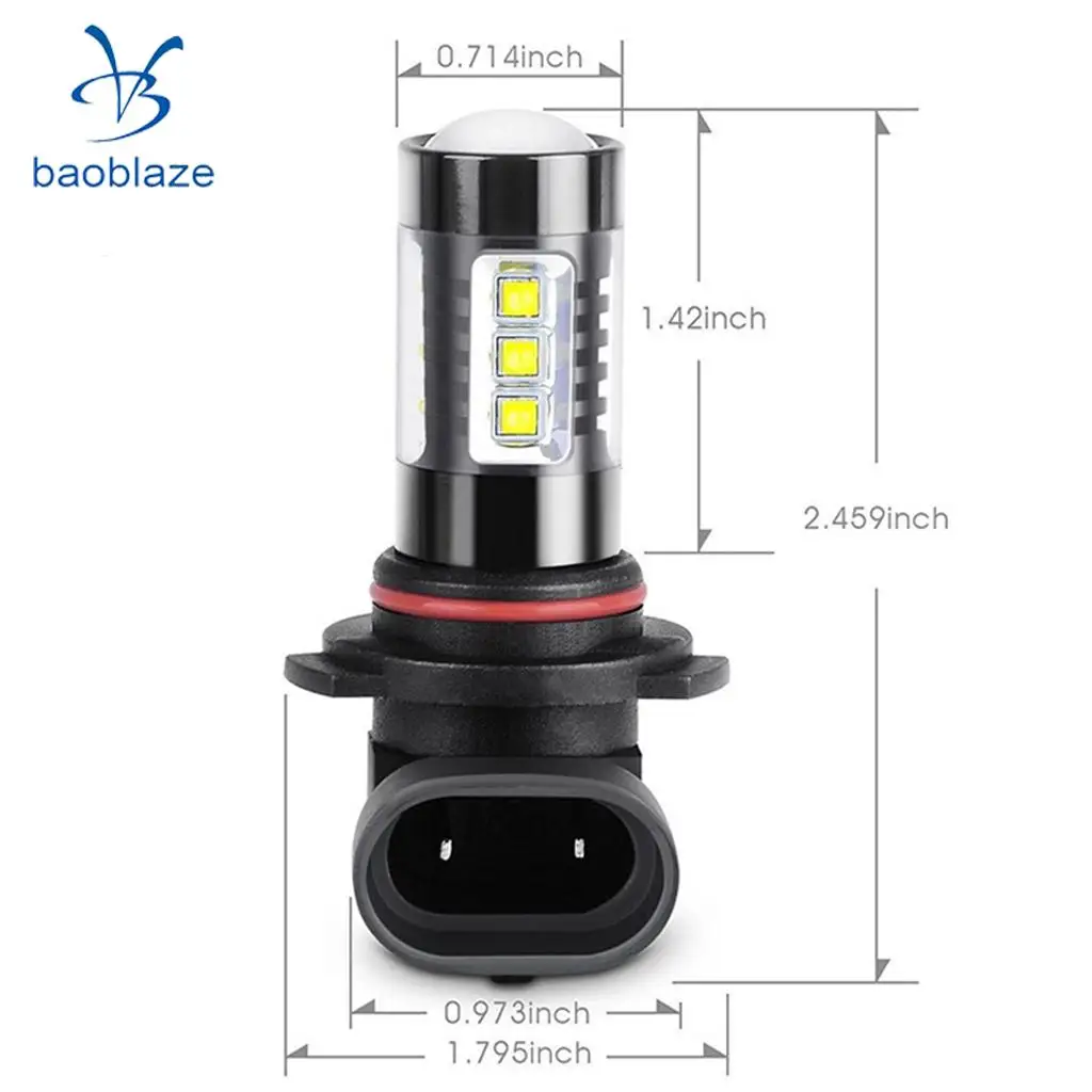 2x 80W H10 High Power LED 6000K Super White Fog Light Bulbs Conversion Kit