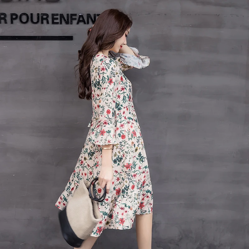 Summer 2018 Elegant Celebrity Pregnant Women loose Plus Size Short Sleeve Chiffon Casual V-neck Women Dresses (2)