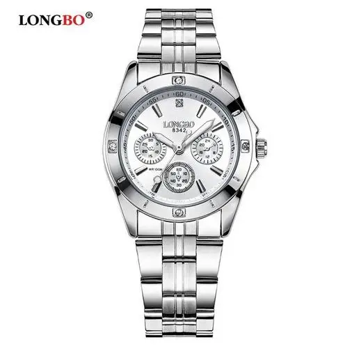 LONGBO, мужские, женские часы, военные, спортивные, уникальный дизайн, нержавеющая сталь, кварцевые часы, пара, для отдыха, наручные часы, Relogio Masculino - Цвет: white For women