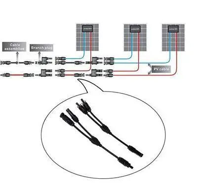 

10 Pairs Solar Panel Y Type 1 to 2 MC4 Connector M-FF and F-MM Branch Cable MC4 32cm Length For Connecting Solar Panels IP67