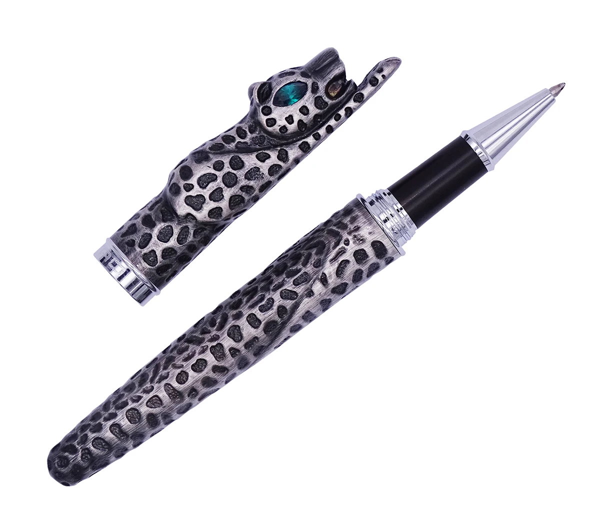 

Luxury Jinhao Full Metal Gray Rollerball Pen Panther Cheetah Exquisite Advanced Collected Writing Gift Pen for Business Office
