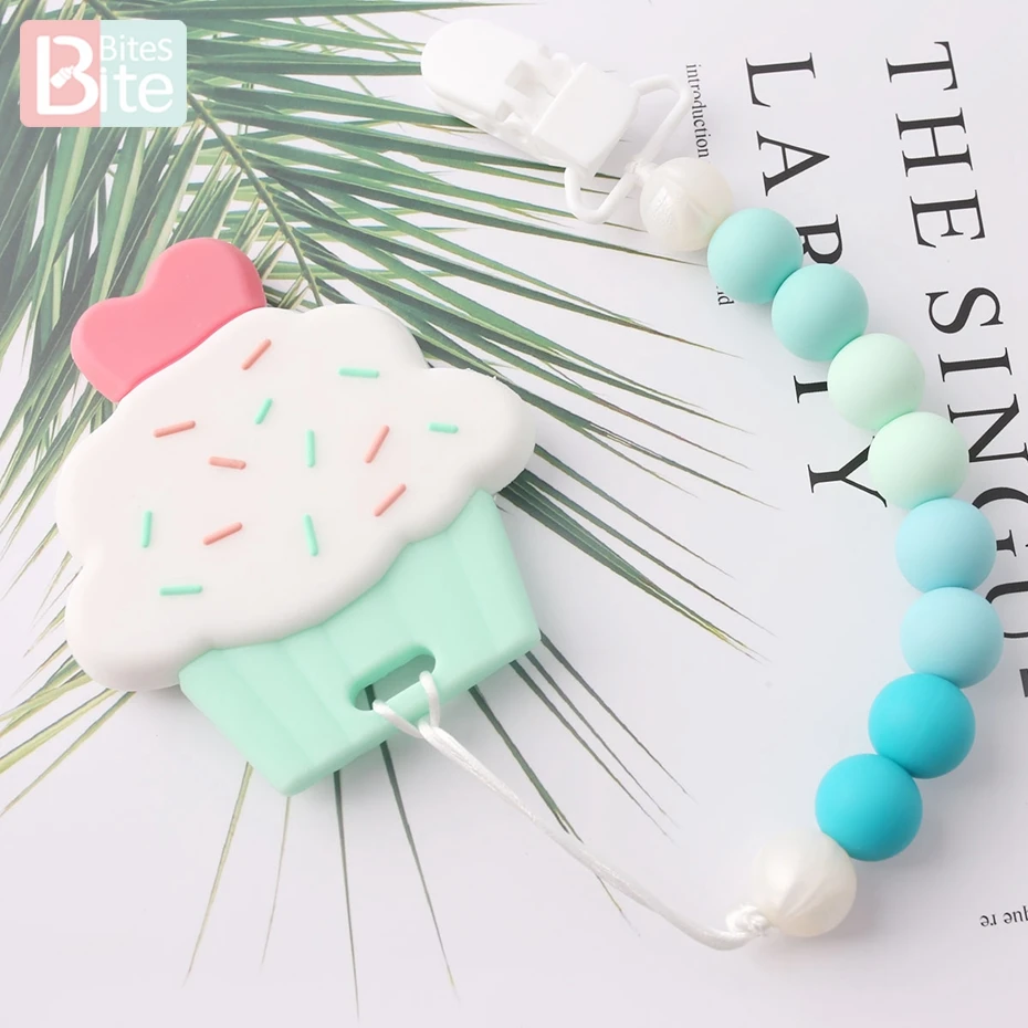 Укусы 1 шт. силиконовые соски с зажимами цепь мультфильм животное слон пищевая