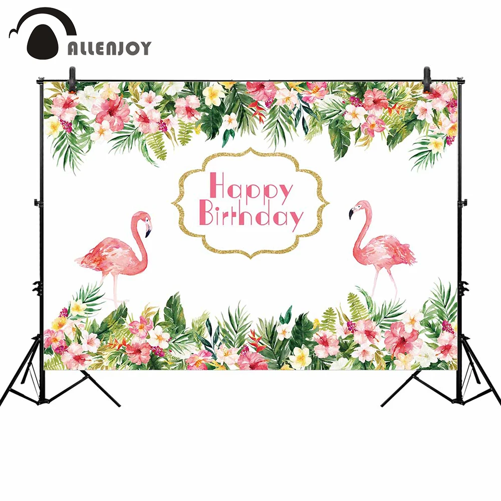 Allenjoy Photo Zone Background Colorful Tropical Flowers Nature Pink Allenjoy Photo Zone Background Colorful Tropical Flowers Nature Pink Flamingos Birthday Celebration Backdrop Wall Papers
