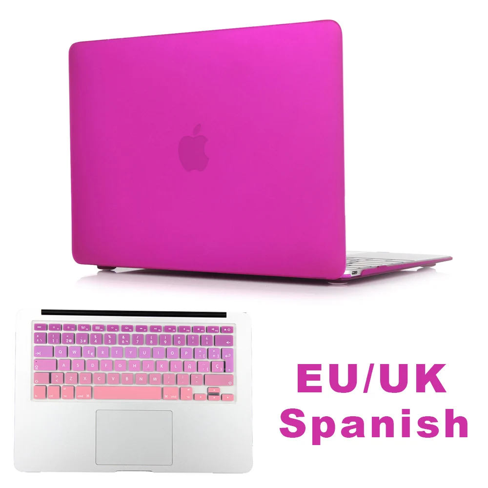 Матовый чехол для MacBook Air 13,3 Pro 13 15 retina A1706 A1707 Бесплатный подарок градиент ЕС/Великобритания ES RU английская(США) клавиатура протектор - Цвет: EU ES Orchid