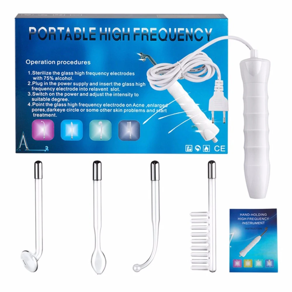 

1set High Frequency Electrotherapy Facial Device Portable Facial Spa Salon acne Cosmetic instrument Acne Spot Remover