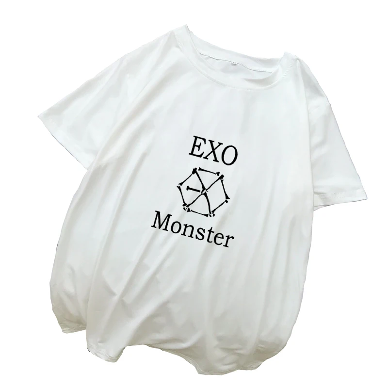 EXO Kpop T Shirt Women Cotton T-shirts Harajuku Loose Casual Short Sleeve Tops Tee Shirt Femme Streetwear Camiseta Mujer Clothes (1)