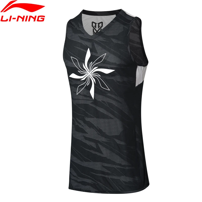 Li-Ning мужские баскетбольные серии жилет соревнования Топы дышащие Реверсивные без рукавов подкладка спортивные футболки AAYN287 COND18