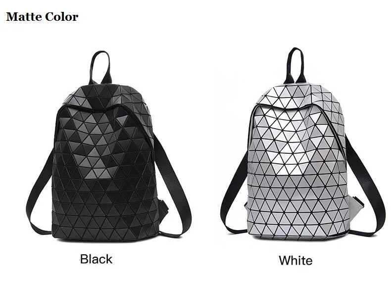 Новинка, Светящийся рюкзак, роскошный геометрический рюкзак, модная женская сумка, фосфоресцирующий/матовый цвет, сумка для студентов, школьный рюкзак