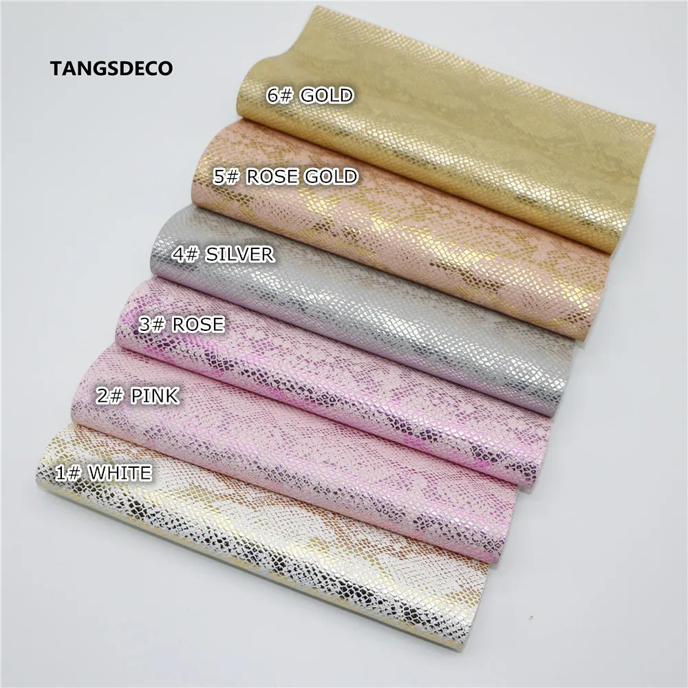 

6pcs--20x22cm shiny snake metal color Leahter/Synthetic leather