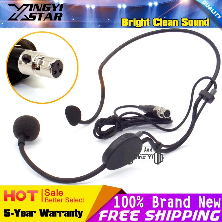 مصغرة xlr 3 دبوس التوصيل ta3f headworn السلكية مكثف ميكروفون mic ل سامسون كاريوكي نظام bodypack الارسال
