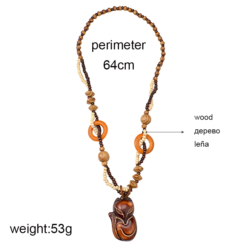 UDDEIN Vintage ethnic customs long statement necklace & pendant design wood chain exaggerate jewelry accessories maxi necklace - Image 6