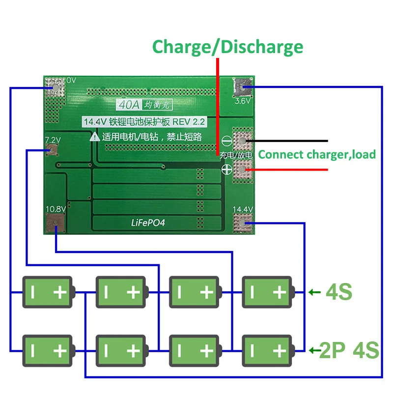 2 шт. 4S 40 А железная литиевая батарея Защитная плата для зарядного устройства 12,8 В 14,4 В Lipo ячеечный модуль с балансом для бурового двигателя PCB BMS