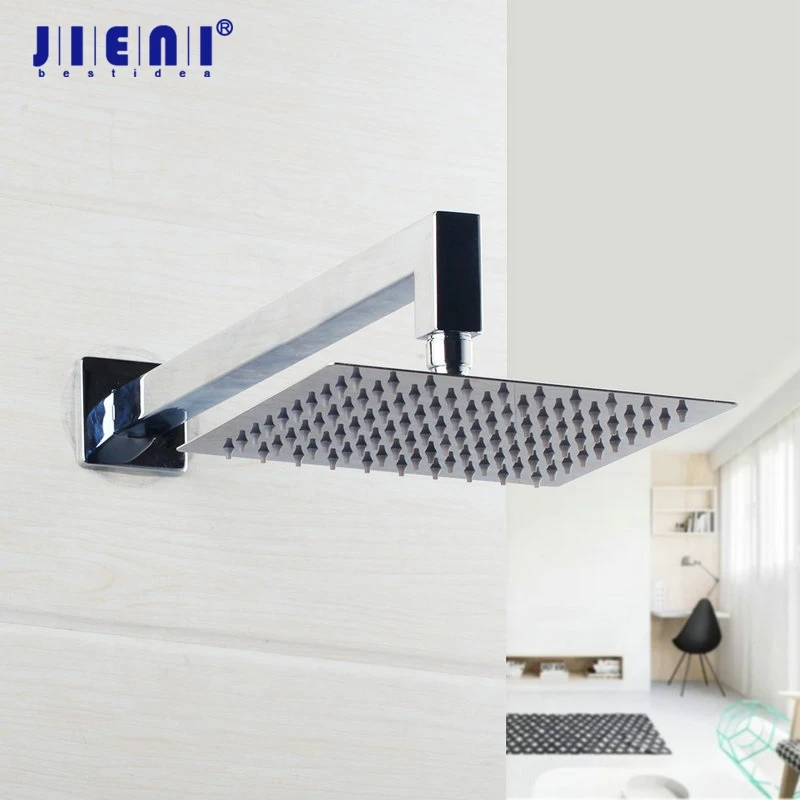 

8 inch Ultra-thin Stainless Steel Shower Head 200x200 Bathroom Wall Mounted Square Rainfall Shower Head Mixer Sprayer Tap & Arm
