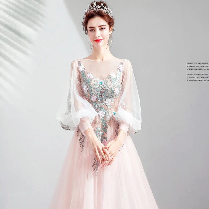 Это YiiYa платье для выпускного вечера, розовое платье с длинными рукавами, а-силуэт, длина до пола, вечерние платья на заказ, большие размеры, платья для выпускного вечера E233
