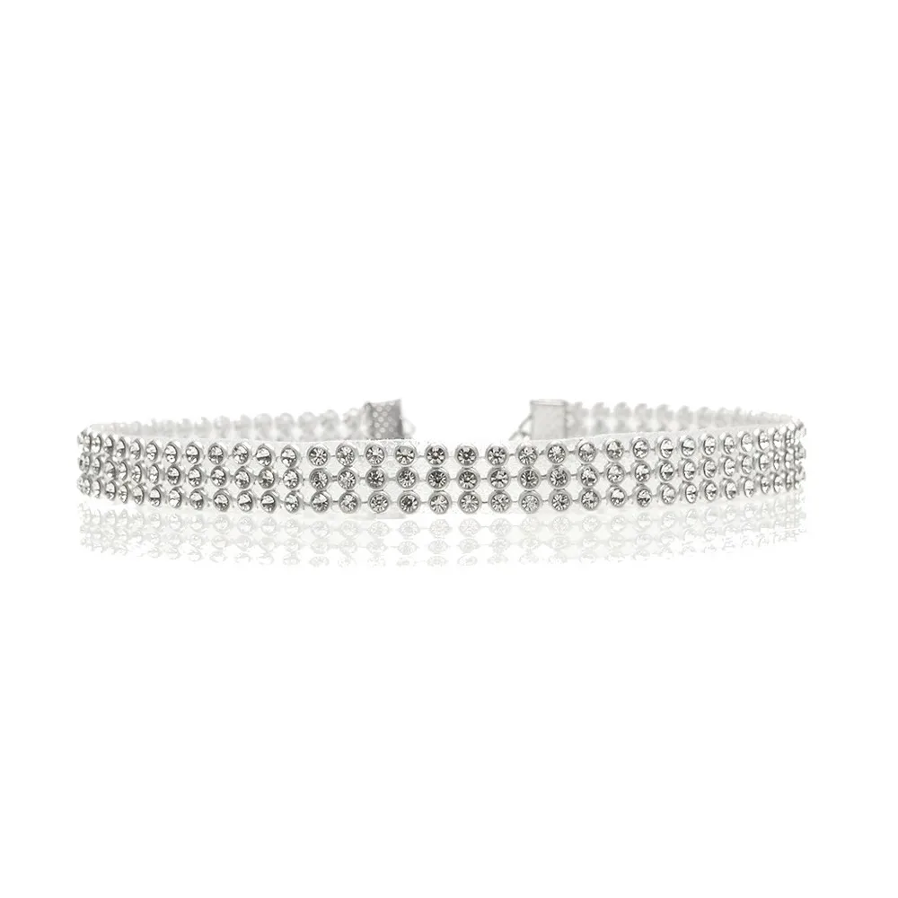 Женское Ожерелье-чокер с блестящими кристаллами и стразами, свадебные ювелирные изделия, шикарный тренд