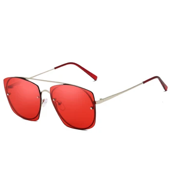 

2019 Women Fashion Sunglasses Shield Frame Metal Temple 100% UV Protection Gradient Sun Glasses S7169