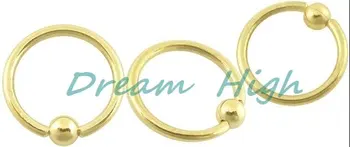 

HENGKE Jewelry Golden BCR Ring Labret Ring Nose Ring Earring Body Jewelry 100% Guaranteed Promotional Product