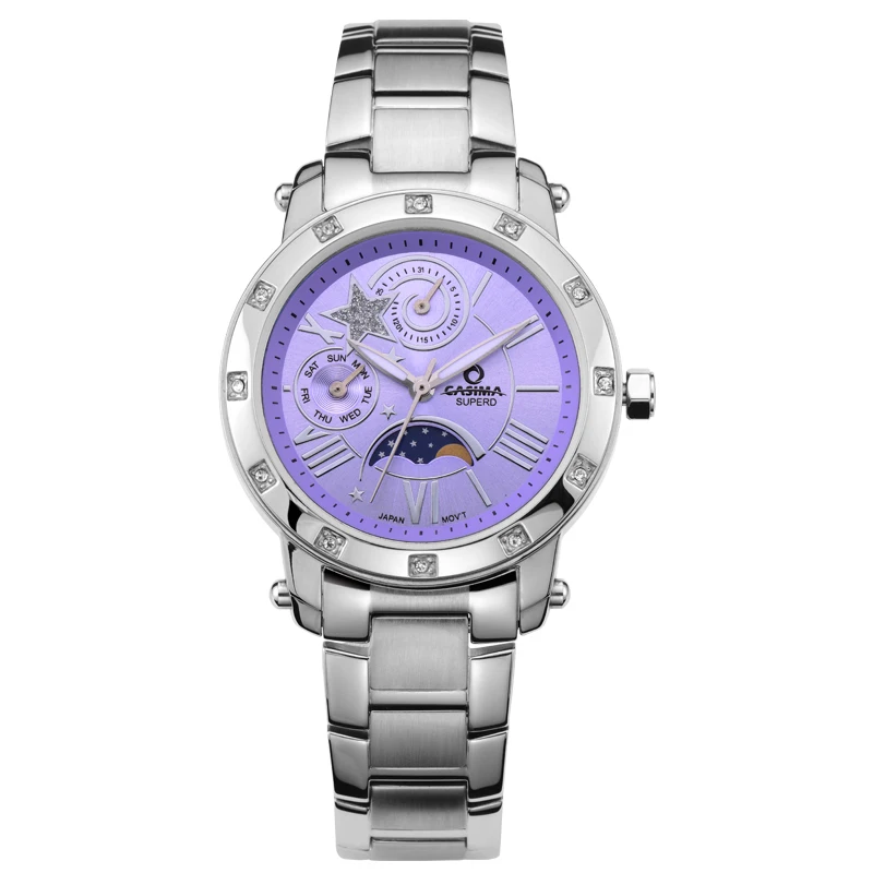 

Fashion Brand Watches Women Casual Diamond Crystal Multi-function Table Quartz Watch Lady Waterproof 50m CASIMA 2801
