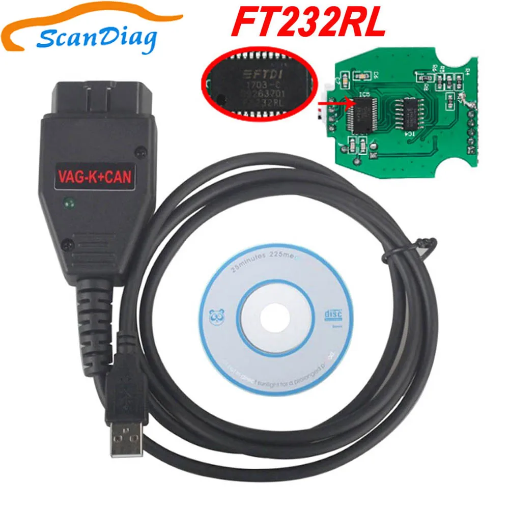 

Best VAG K+CAN Commander 1.4 with FTDI FT232RL PIC18F258 Chip Auto OBD2 Diagnostic Interface Cable for AUDI / SKODA / SEAT