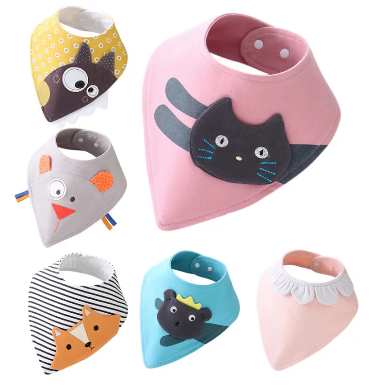 

Infant baby bibs Washable Cotton Baby Bibs Burp Cloth Print Arrow Wave Triangle Baby Bibs Adjustable Baby Meal Bib