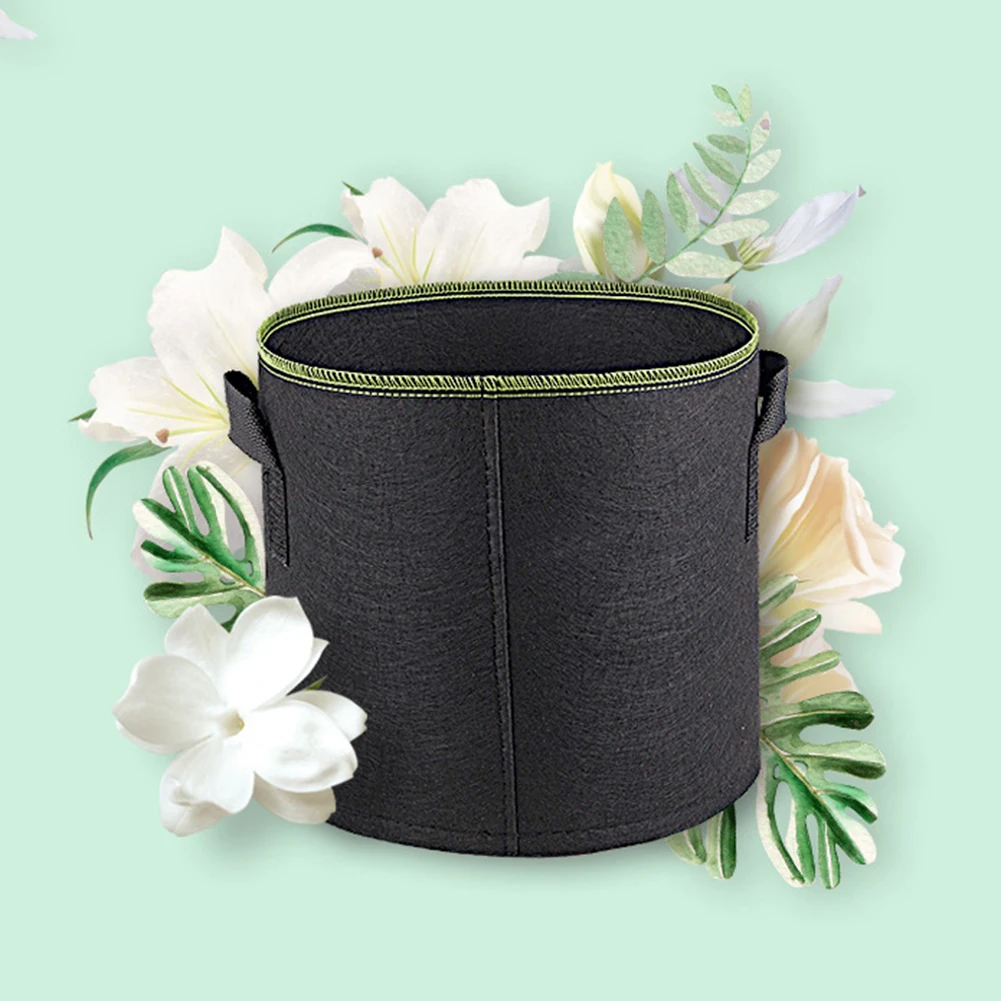 5pcs/set 3/5/7/10 Gallon Hydroponic Root Fabric Smart Pot Grow Bags Garden Plant Container Pouch Bag Fabric Breathable Pots