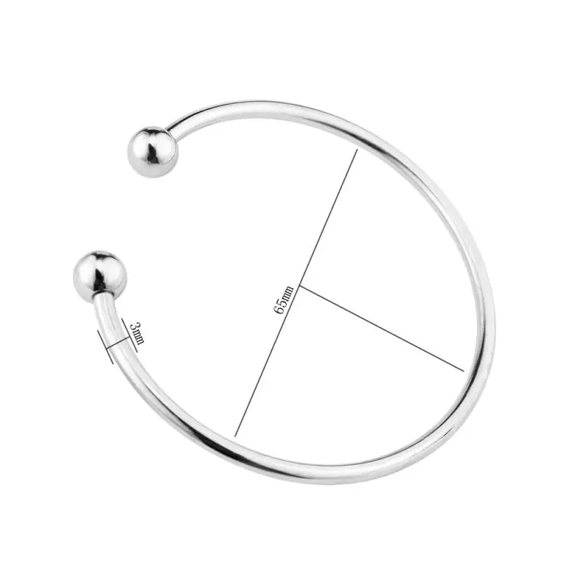 10pcs/lot Stainless Steel Minimalist Unisex Torque Cuff Bangle with Remove Beads Ends Charms Bracelet Bangles Gift SL-021*10